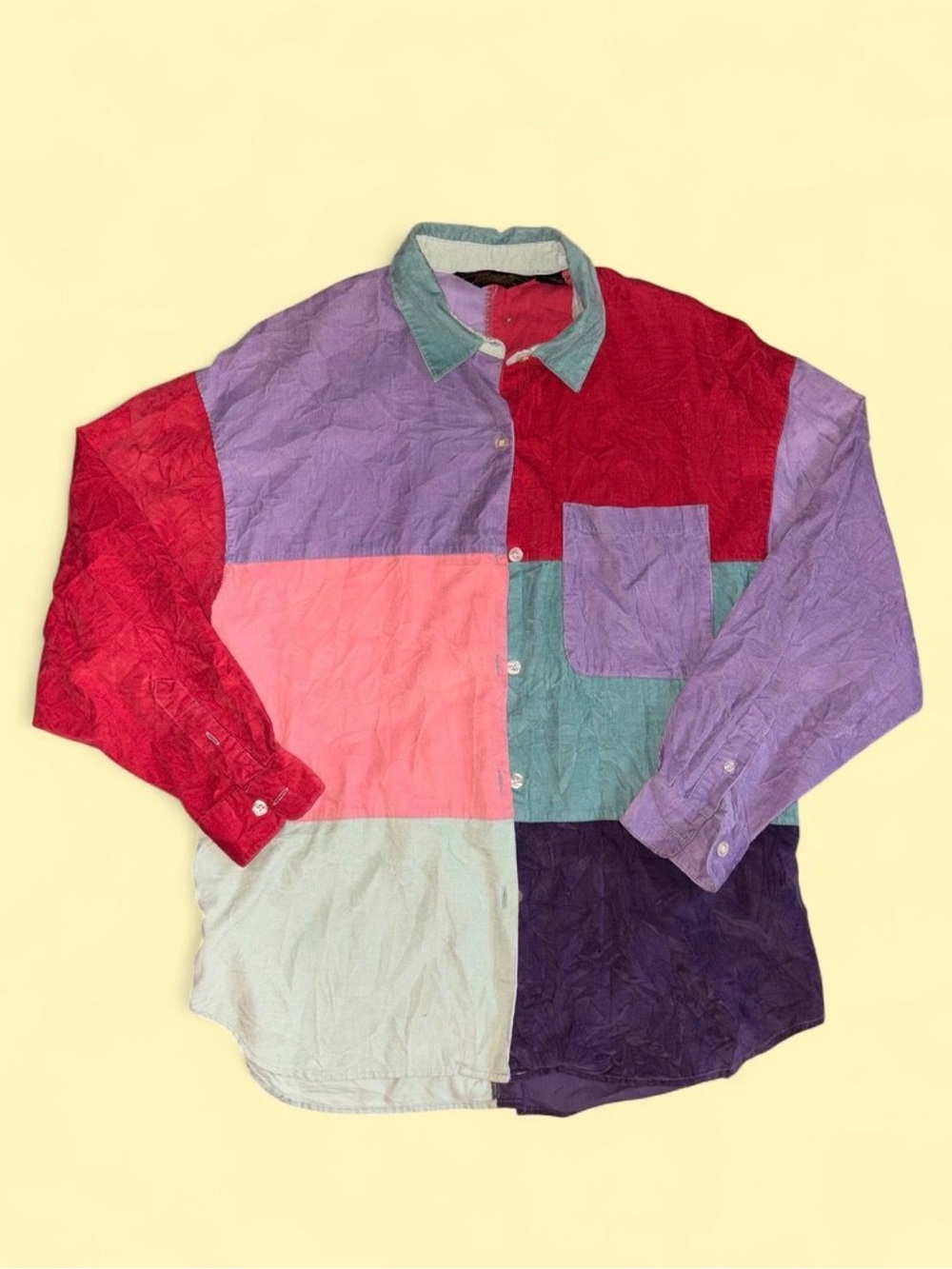 Vintage Eddie Bauer Colorblock Long-Sleeve Button Up
